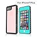 EFFUN iPhone 8 Plus/iPhone 7 Plus Waterproof Case, Dottie Style IP68 Certified Underwater Cover Waterproof Shockproof Dustproof Dirtproof Snowproof Full Sealed iPhone Case (5.5 inch) Aqua Blue