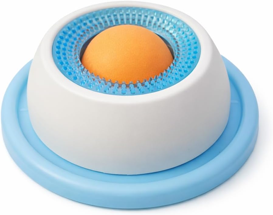 Calming Lick Bowl for Dogs & Cats, Non-Slip Slow Feeder with a Rotating Lick Ball for Liquid & Wet Food, Anxiety Relief Enrichment Toy that Keeps Pets Busy, Happy & Engaged, 1 Pack
