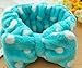 exo.nu Women Fashion Cute Pink Heart Bowknot Bow Makeup Cosmetic Shower Elastic Hair Band Hairlace Headband [Blue Dot]