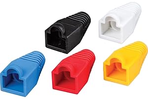 Klein Tools VDV824-650 CAT6 /CAT5e Data Ethernet Network RJ45 Terminated Strain Relief Boots, Latch Protection, Color Coded 1