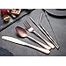 Rose gold Travel flatware set with Case Stainless Steel silverware Tableware Set,Include Knife/Fork/Spoon/Straw (Portable Rose gold)
