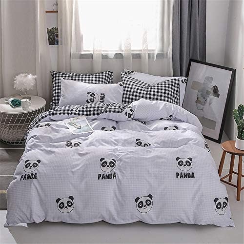 tongfu Super soft hypoallergenic microfiber quilt cover bedding setSmall fresh sanding four-piece panda quilt cover 2.2 * 2.4 meters bed sheet 2.3 * 2.5 m pillowcase 47 * 74 * 2