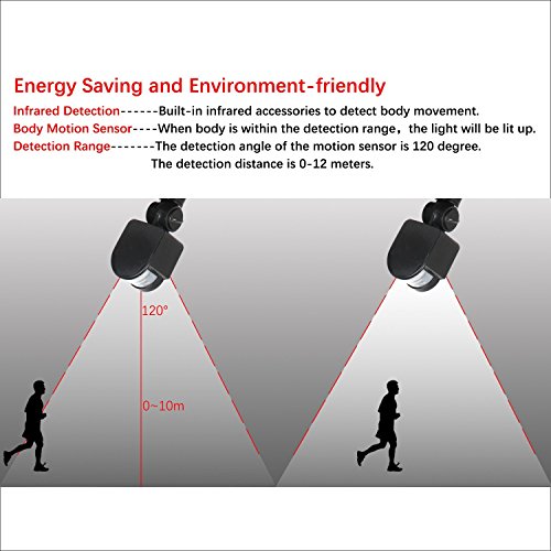 FAISHILAN Motion Sensor Flood Light 10W LED IP65 Waterproof Security Lights 6000K, 800 Lumen, US 3-Plug Outdoor Wall Light