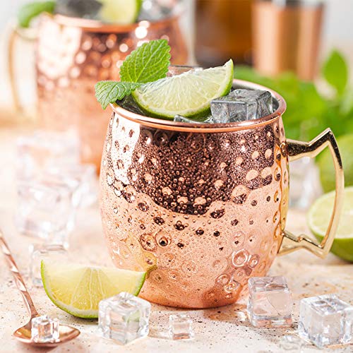 Hossejoy Moscow Mule Becher Umfasst 2 x Kupferbecher 550ML & 2 Trinkhalme – Großartig für Cocktail Gekühlte Getränk… – Bild 6