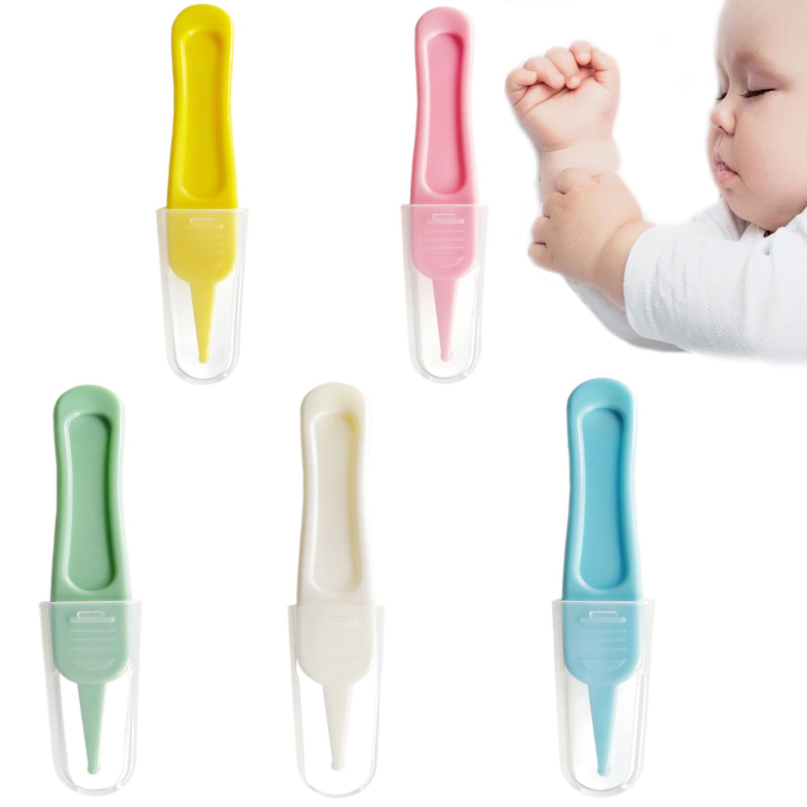 Pack of 10 baby nose tweezers set, infant nose cleaning tweezers, safety plastic tweezers, for cleaning the nasal cavity