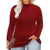RITERA Womens Plus Size Tops Turtleneck Long Sleeve Mock Neck Shirts Fall Winter Tunics Base Layer XL-6XL