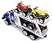 ATV Transporter Trailer Children's Friction Toy Truck Ready to Run w/ 4 Toy ATVs, No Batteries Required (Colors May Vary)