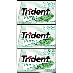 Trident Purely Spearmint Sugar-Free Chewing Gum, 12