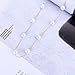 Pearl Necklace,Haluoo Dainty Pearl Beads Choker Delicate Sterling Silver/Gold Fine Clavicle Chain Freshwater Pearl Pendant Bib Collar Necklace For Women Girl Wedding Anniversary Dating Jewelr (Silver)thumb 2