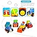 Coolecool Push and Go Pull Back Vehicles with Lasting Friction Power for Baby Toys 18 Months (4 Play Vehicles: Tractor, Bulldozer, Dumper, Cement Mixer)
