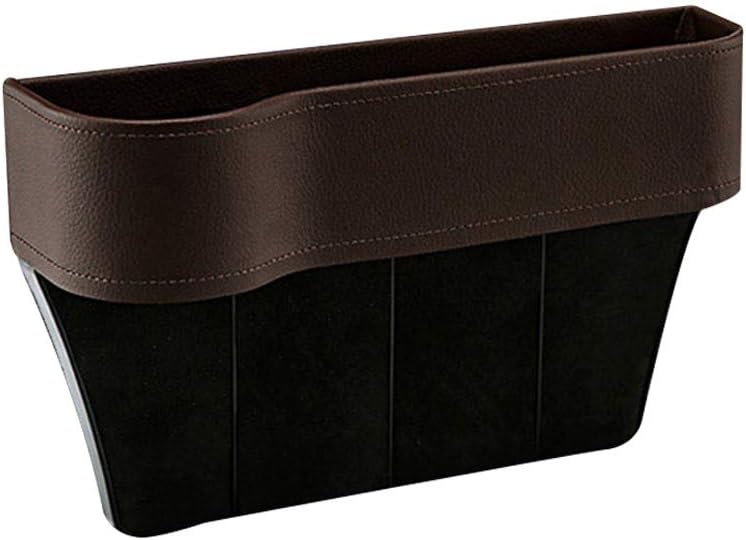 Car Seat Organizer Front Seat Gap Filler, PU Leather Front Seats Gap Holder with Nylon Suture, Front Seat Insert Rack Case Extra Cup Slot Tablet Smarphone Organizer Sedan Pickup
