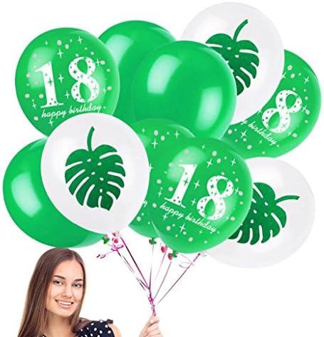 Yeefant 10 Pcs 12 Inch 18th Mixed Leaves Colors Balloons Latex Wedding Party Baby Shower Birthday Home Decoration