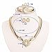 MOOCHI 18K Gold Plated African Style Heart Necklace Earrings Ring Bracelet Jewelry Set Costume Show