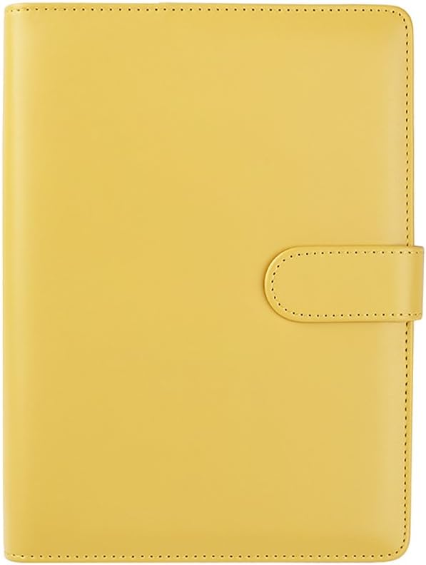 Ya Jin A5 Leather Loose Leaf Refill Notebook Binder Planner Replacement Cover Notepad Shell, Yellow