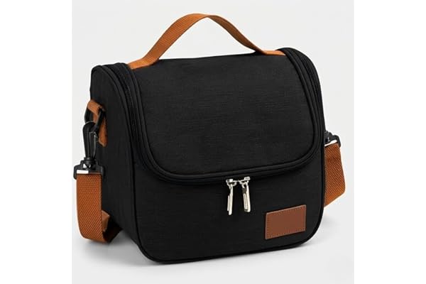 Bolsa Térmica Lancheira com Alça de Ombro para Marmita - Academira, Trabalho, Escola, Faculdade e Passeios - Marmiteira Impermeável Resistente 7 Litros - Cor PRETA