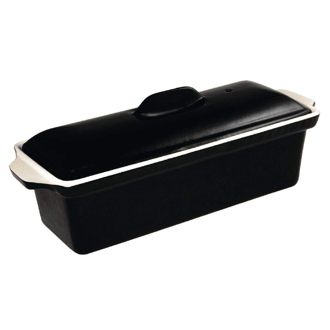 Vogue Cast Iron Pate Terrine Mould 1.7 Litre, Black, Size: 120(H) x 340(W) x 105(D)mm, Enamelled Interior, Suitable for all Oven & Hob Types, Induction Compatible Cookware, U560
