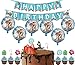 37 Pack Moana Party Supplies Set,30 Pcs Moana Inspired Cupcake Toppers,6 Foil Balloons,1 Moana Happy Birthday Banner Decorations for Family Party Decorations