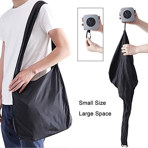 Ostri(1=36 pack) Reusable Shopping Grocery Bag with Storage Case, Foldable into Attached Square Case,Portable and Recycled Shopping Bags,Washable Large Nylon Grocery Tote,Durable and Lightweight,Black
