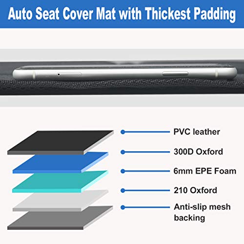 INFANZIA Car Seat Protector for Baby Car Seats - Child Seat Protection Mat for Under Carseat with Thickest Padding to Protect Leather & Fabric Upholstery, Black