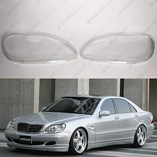 Headlight Lens Covers Replacement for S-Class W220 (1999-2005) PAIR (L+R)
