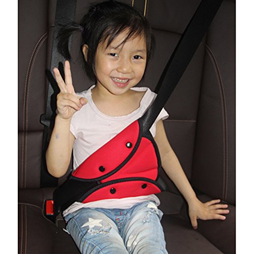 COGEEK Car Safety Belt Cover Adjuster Secured Seat Fit Toddler Kid Baby Adult Secure (Red) - Thumbnail 2