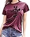 Giraffe Shirts Women Funny Animal Graphic Tees Casual Summer Short Sleeve T Shirt Tops (Purple, Large)