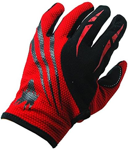 NEW Motorcycle Motocross MX ATV Dirt Bike Racing Textile Gloves Black Red, Size Large