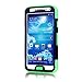 Galaxy S4 Case, Tradekmk(TM) Latest Fashion Hot Sale Hybrid Hard Soft Combo Three-in-one Durable Bumper Armor Back Case Cover Protector Compatible with Samsung Galaxy S4 i9500[+Stylus+Screen Protector+Cleaning Cloth]-(Black+Green)