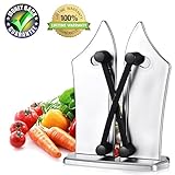 Knife Sharpener,Bavarian Edge Knife Sharpener As Seen on TV Kitchen Knife Sharpener Blade Sharpener Chef Knife Sharpener (Sliver)