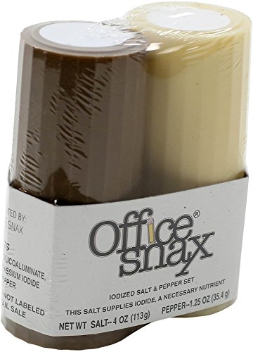 Office Snax OFX00057 Salt and Pepper Shaker Set, One 4-Ounce Salt Shaker and One 1.25-Ounce Pepper Shaker