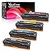 Valuetoner Compatible Toner Cartridge Replacement for HP 125A CB540A CB541A CB542A CB543A for Color CP1215, CM1312nfi, CP1518ni Printer (4 Pack)