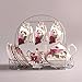 Bone China The butterfly lingers over the flower Printed Ceramic Porcelain Tea Cup Tea Set With Lid And Saucer,Coffee Set of 15