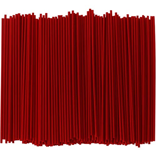 Red Coffee Stirrer Sticks Straws: USA Made (Red, 5.25", 1000ct)