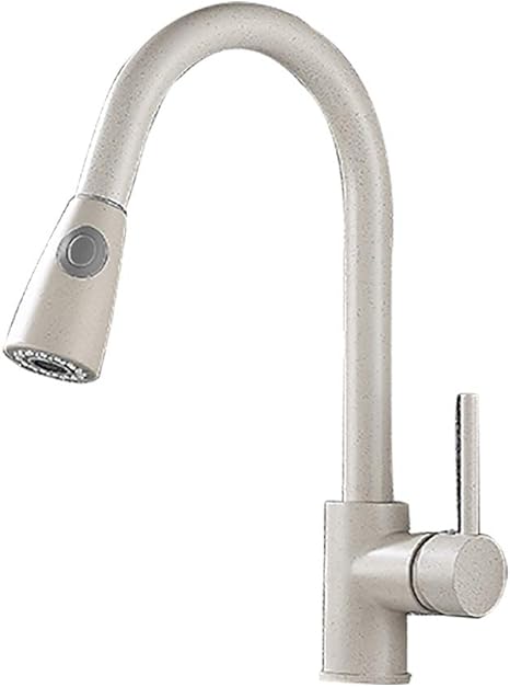 LJJY Tire grifos de Cocina de latón Pullable Rotary Fregadero de Cocina