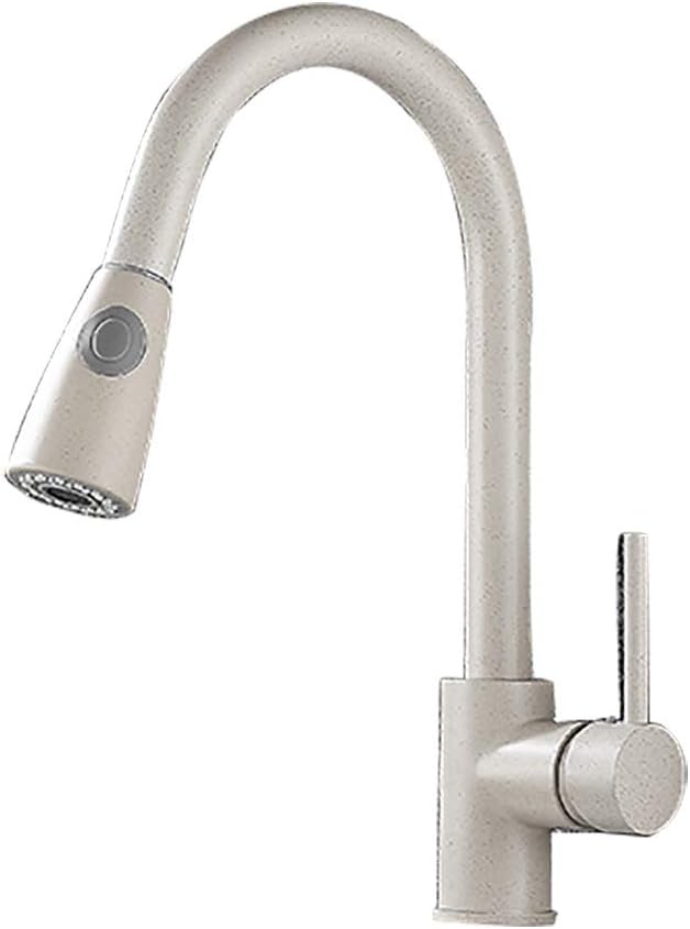 LJJY Tire grifos de Cocina de latón Pullable Rotary Fregadero de Cocina