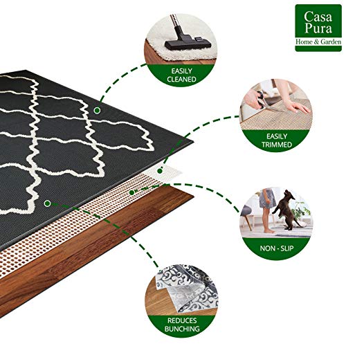 casa pura Non Slip Rug Pad 5x7 Premium Rug Gripper for Hardwood