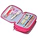 Pencil Case Handy Wareable Oxford Colored Pencil Pouch Professional 4 Layers and 4 Zippers 72 Inserting Super Large Capacity Multi-Layer for Students Pen Bag Pouch Stationery Case (Rose Red)