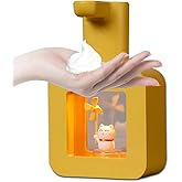 AMYESE Cute Automatic Foam Soap Dispenser - Kids Touchless Hand Soap Dispenser,Wall Mount Waterproof USB Rechargeable, 13.5oz/ 400ml for Bathroom Countertop, Kitchen, Office, Hotel, Preschool Children