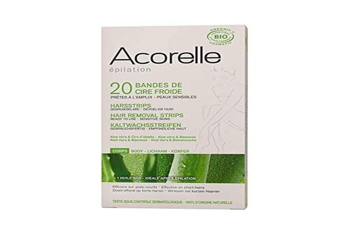 Acorelle Body Hair Ready To Use Strips Aloe Vera & Beeswax 20 Strips