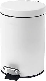 Crystals Small Pedal Bin with Lid 3 Litre Stainless Steel Bathroom Bin White view 1