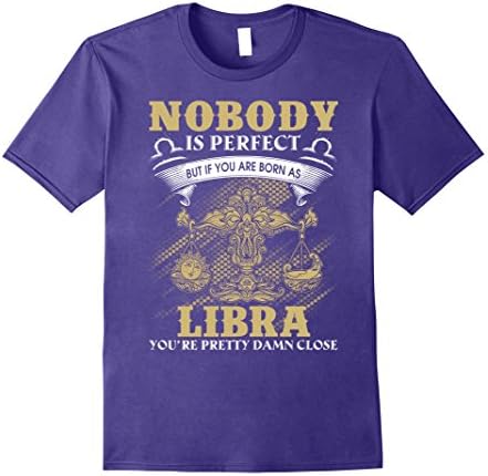 Mens Nobody Is Perfect But If You Are Born As Libra T Shirt Medium Purple