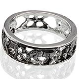Filagree Horse Silver Band Ring Equestrian Designer Jewelry for Equestrian Lover Horse Crazy Girl