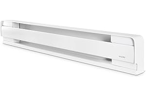 Stelpro B0752W Baseboard Heater 750W, 37 5/8 x 5 7/8, 240 Volts, B-Series BRAVA Electric Baseboard with Rounded Corners, Whit
