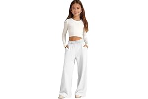 Teen Girl Sweatpants Baggy Oversized Cute Sweatpant Wide Leg Pants Sweat Pants with Pockets Girls Sweatpants