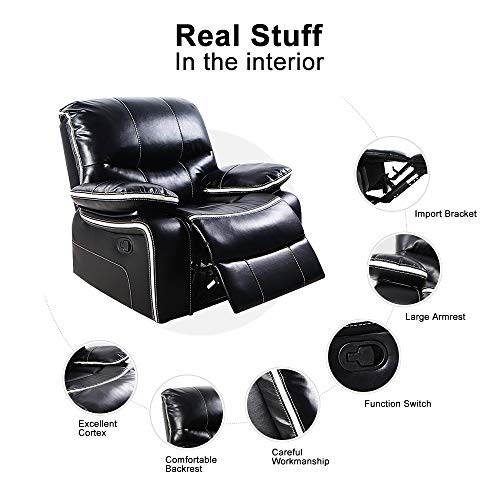 LCH Single Recliner Sofa Chair – Support Back and Waist Design of Reclining Couch Seat Body Relaxing - Thumbnail 3