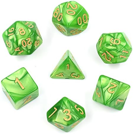 Polyhedral Dice Set DND Pearl Dice for Dungeons & Dragons Dice Games, Pathfinder, Magic The Gathering (MTG), Math Games and More