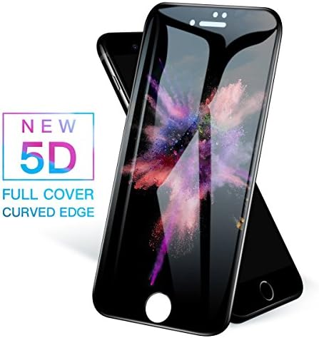 iONCT 5D Curved Edge Glass for iPhone 7 8 Plus Glass Full Cover HD for iPhone 7 8 Plus Screen Protector Tempered Glass (Black, for iPhone 7/8 Plus)