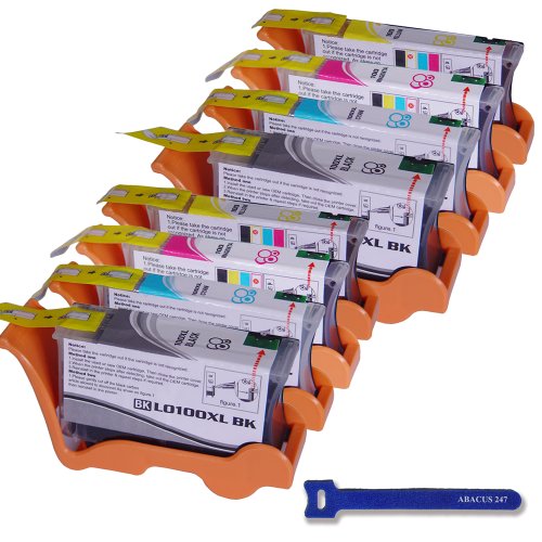 Abacus24-7 Compatible Lexmark 100XL Ink Cartridges High Yield Black, Cyan, Magenta & Yellow (8 pack)