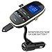 Nulaxy Bluetooth Car FM Transmitter Audio Adapter Receiver Wireless Handsfree Voltmeter Car Kit TF Card AUX USB 1.44 Display Sleep Play Mode - KM20 Golden