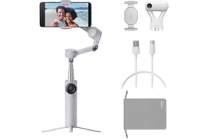 Insta360 Flow 2 Plus AI Tracker Bundle Grey - Foldable Phone Gimbal, AI Tracking with Any App, Multi-Person Tracking, Built-in Tripod/Selfie Stick, Remote Control, Smartphone Stabilizer, Travel